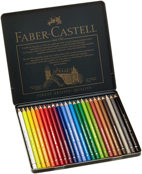 Faber-Castell 24 Piece Polychromous Colored Pencil Set in Metal Tin ...