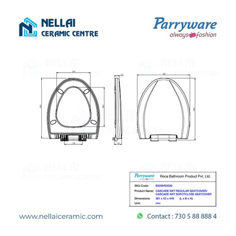 Parryware Cascade Nxt Soft Close Seat Cover E83001C (White) - NellaiCeramic