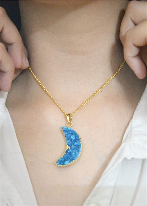 Get Handcrafted Blue Moon Druzy Necklace at ₹ 750 | LBB Shop