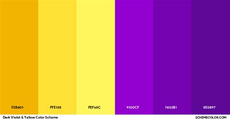 Dark Violet & Yellow Color Scheme - Palettes - SchemeColor.com