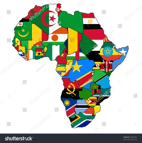 Political Map Africa Country Borders National: ilustración de stock 40092007 | Shutterstock