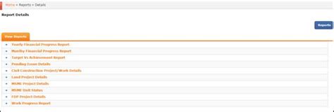 Thelist of Reports is displayed with respect to the projects managed by ...