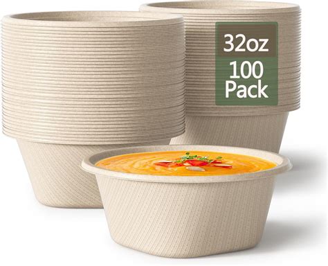 Amazon.com: 32 Ounce Large Paper Bowls Disposable Soup Bowl Disposable ...