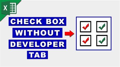 Image result for Insert Checkbox in Excel without Developer