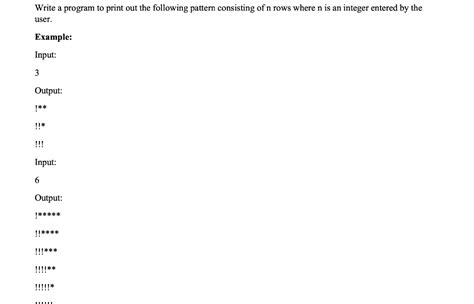 Image result for Assignment Write a Q Basic Program to Print the Following Pattern