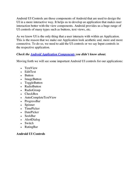 Android Controls Tutorial - Android UI Controls are those components of ...