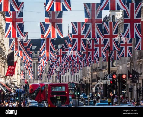 Union Jack British Flags on display on London's Regent Street in ...
