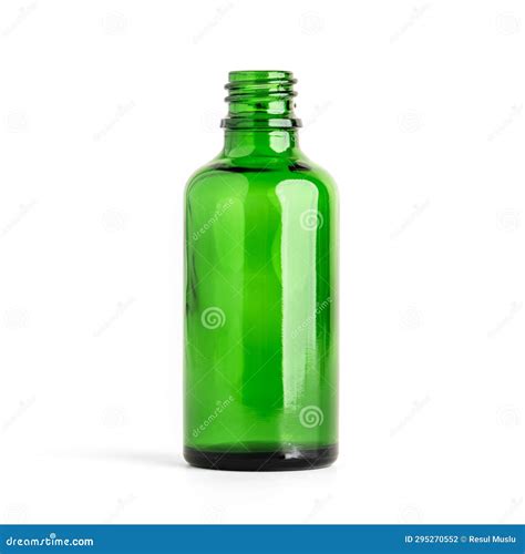 Glass Bottle. Green Color Bottle on White Background Stock Photo ...