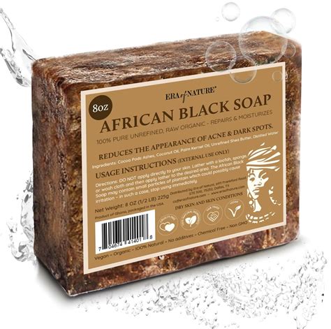 Amazon.com : era of nature Best Raw ORGANIC AFRICAN BLACK SOAP, for Dry Skin and Skin Conditions ...