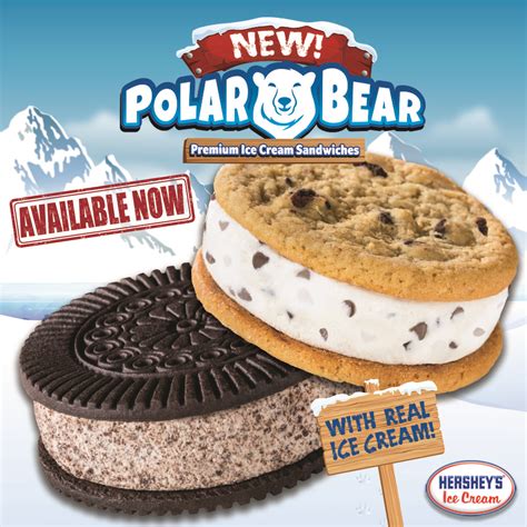 Polar Bear Premium Ice Cream Sandwiches: Chocolate Chip & Cookies & Cream