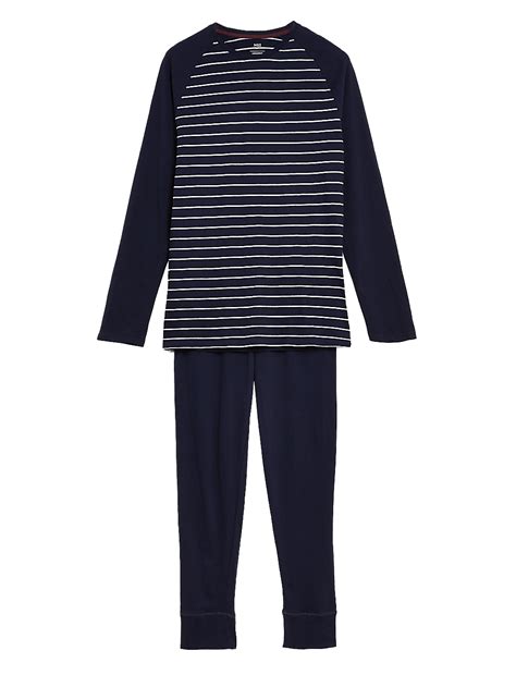 Buy Pure Cotton Striped Pyjama Set at Marks & Spencer