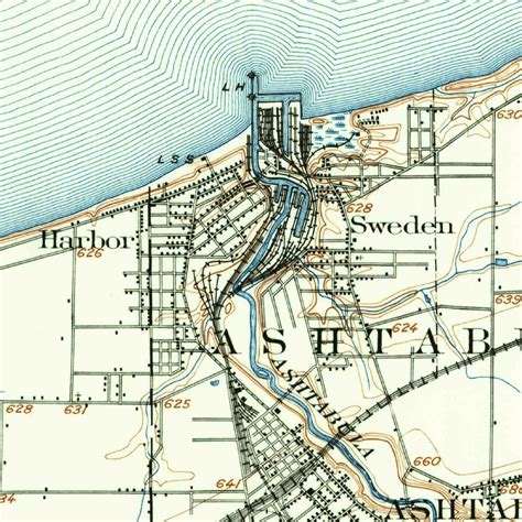 Ashtabula, OH (1905, 62500-Scale) Map by United States Geological ...