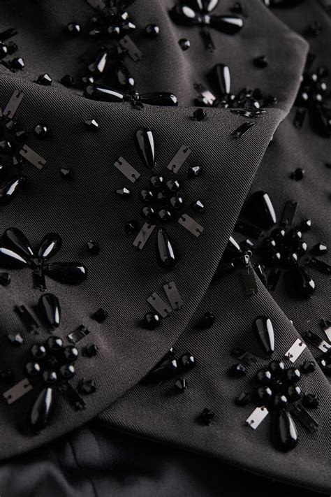 Beaded twill wrap skirt - Black - Ladies | H&M IN