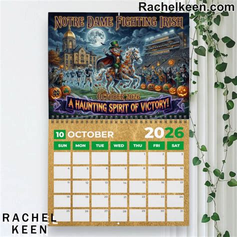 Notre Dame Fighting Irish 2026 Wall Calendar - Rachelkeen