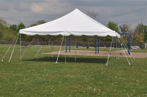 20 x 20 White Pole Tent Canopy - Commercial Grade