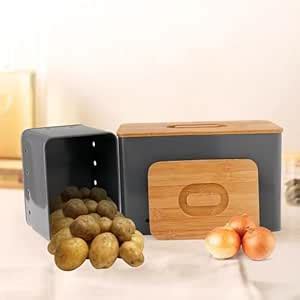 Buy Ekhasa Onion Potato Storage Container For Kitchen With Lid(12.35L,5 ...