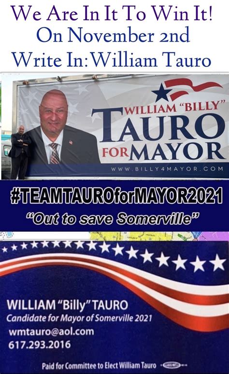 William “Billy” Tauro Still In Somerville Mayoral Race | The Somerville ...