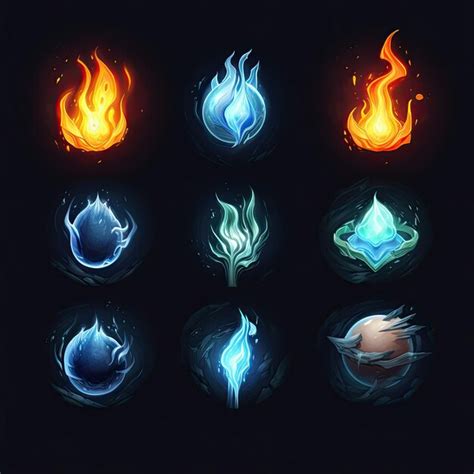 Elements game icons | Premium AI-generated image