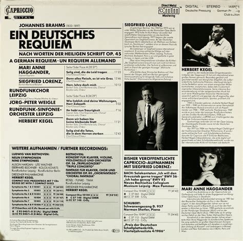Herbert Kegel. Rundfunk-Sinfonie-Orchester Leipzig. Brahms. Ein ...