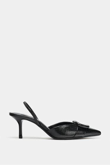 HIGH-HEEL SLINGBACK SHOES WITH DETAIL - Black | ZARA India