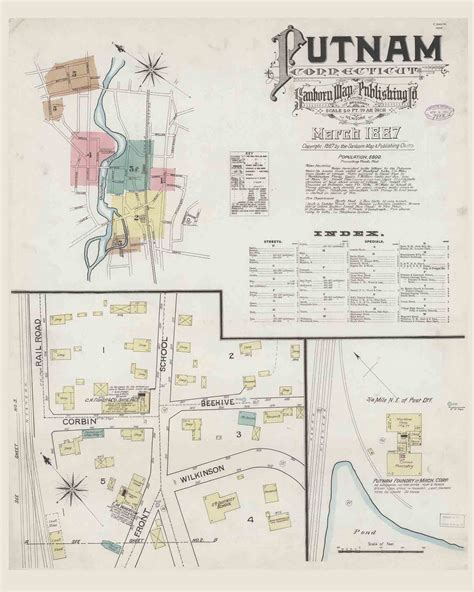 Putnam, Connecticut 1887 - Old Map Connecticut Fire Insurance Index ...