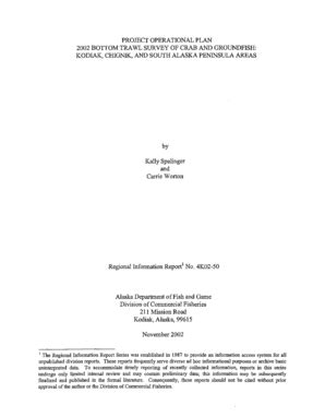 Fillable Online Project operational plan 2002 bottom trawl survey of ...