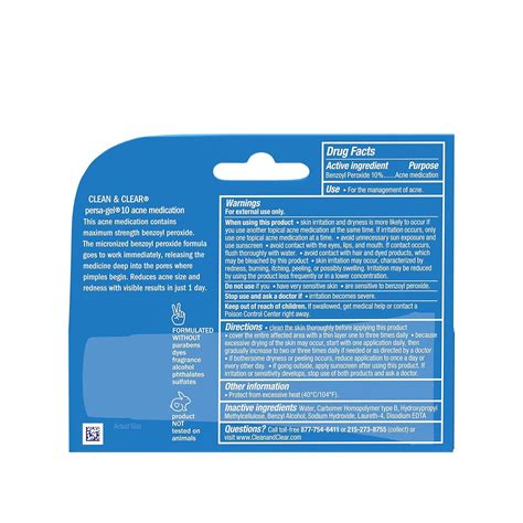 Clean & Clear Persa-Gel 10 Acne Medication with 10% Benzoyl Peroxide ...