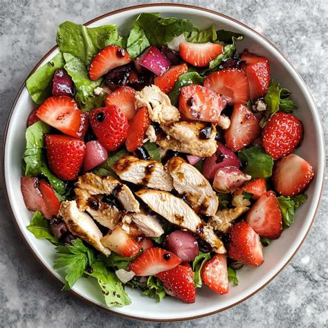 Strawberry Chicken Salad with Tangy Strawberry Balsamic Dressing ...