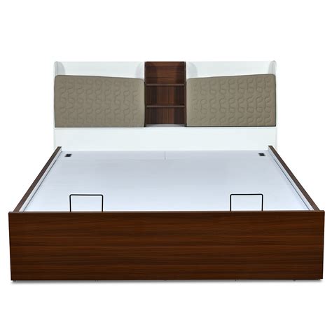 Alps Prime Bed with Semi Hydraulic Storage (Walnut) | Nilkamal Homes