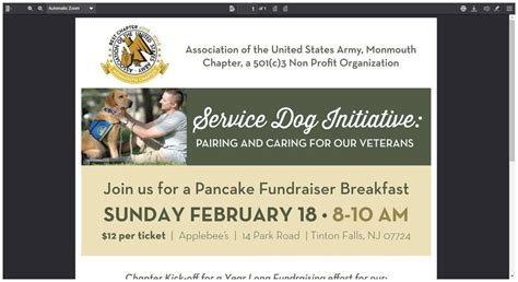 Pancake Breakfast Fundraiser for AUSA Service Dog Iniative, Applebee's ...