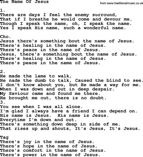 The Name Of Jesus - Apostolic and Pentecostal Hymns and Songs lyrics ...