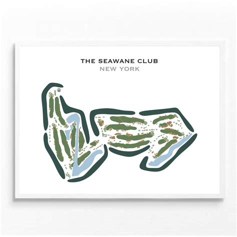The Seawane Club, NY Golf Course Map, Home Decor, Golfer Gift for Him ...