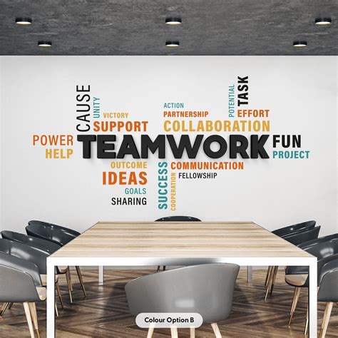 Teamwork 3D Office Decor - Option A (with Black PVC) | Team building ...