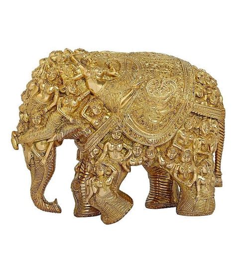 Natural Brass Nari Kunjara Airavata (Elephant) Statue (Height : 11 Inc ...