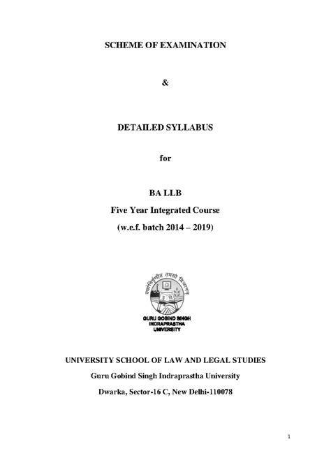 BALLB031116 - 9th and 10th Semester syllabus IPU - SCHEME OF ...