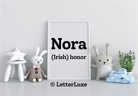 Nora Name Meaning Sign, Nora Printable Baby Shower Gift, Birthday ...