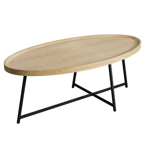 Oval Wood Coffee Table Modern
