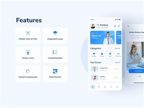正规医疗医院app应用界面设计-XD素材中文网