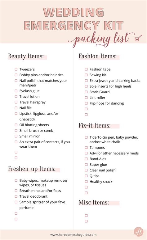 Why You Need a Wedding Day Emergency Kit + Checklist of What To ...