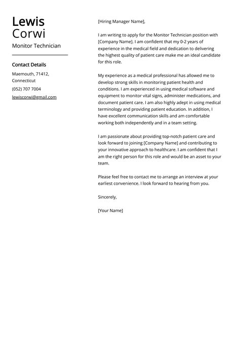 Monitor Technician Cover Letter: Job Description, Sample & Guide