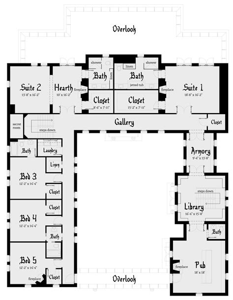 Scottish Castle House Plan with Tower with 5 Bedrms | #116-1010