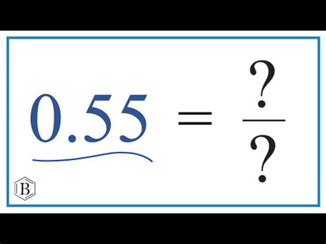 0.55 as a Fraction (simplified form) - YouTube