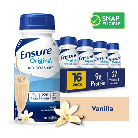 Ensure Original Complete Nutritional Protein Drink, Vanilla, 8 fl oz ...