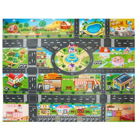 Buy LWAN3 Kids Play Mat, Children Games Carpet City Scene Urban Traffic ...