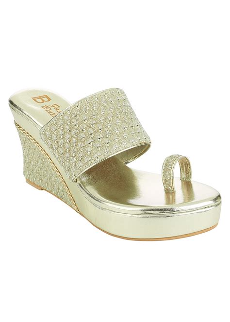Get Sequin Embellished Kohlapuri Wedges at ₹ 1450 | LBB Shop