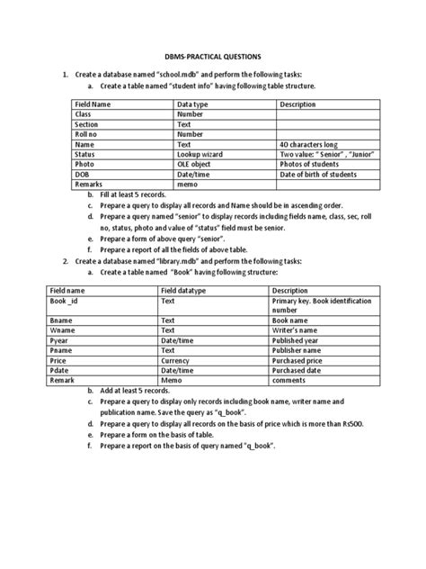 Image result for Microsoft Database Access Practical Notes