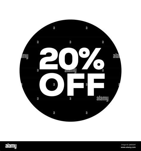 A vector of a logo with 20 percent off sign for sale on the black ...