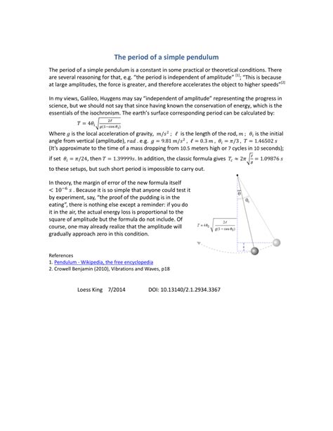 Image result for Periode Pendule Simple