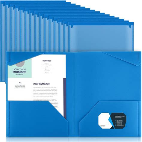 Amazon.com : Henoyso 36 Pack 2 Pocket Folders with Clear Front Pocket 3 ...