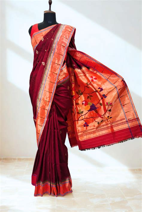 Maroon Paithani Saree | Bridal Saree | OnlyPaithani